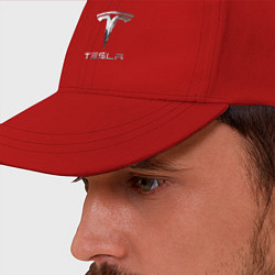 Бейсболка Tesla Logo Тесла Логотип, цвет: красный — фото 2