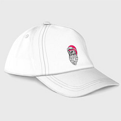 Бейсболка Совёнок - гонщик в мотоциклетном шлеме, цвет: белый