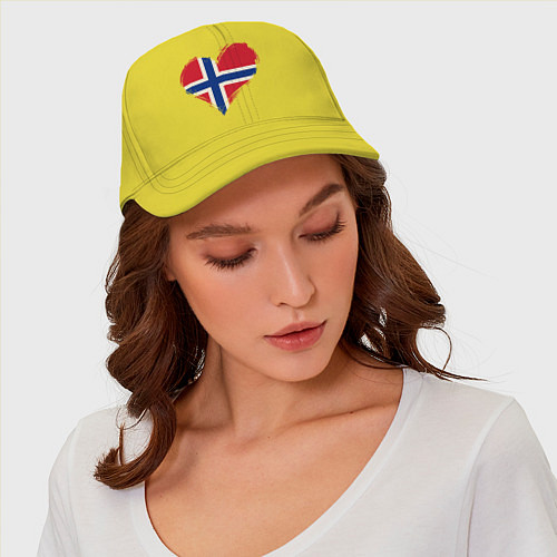 Бейсболка Сердце - Норвегия / Желтый – фото 3