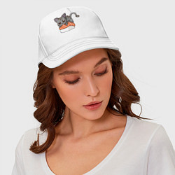 Бейсболка Sushi cat, цвет: белый — фото 2