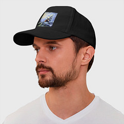 Бейсболка Корабль плывет по бушующему морю, цвет: черный — фото 2
