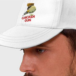 Бейсболка Chicken Gun logo, цвет: белый — фото 2