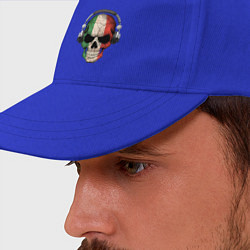 Бейсболка Italy skull music, цвет: синий — фото 2