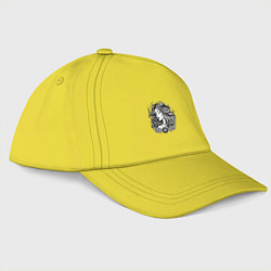 Бейсболка Рисунок девушки, цвет: желтый