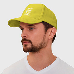 Бейсболка Еда сон серфинг, цвет: желтый — фото 2