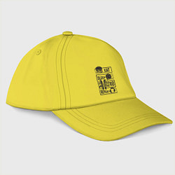 Бейсболка Есть спать электро, цвет: желтый