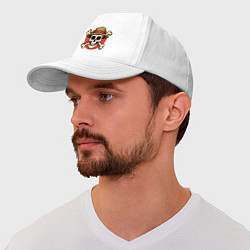Бейсболка Ван Пис - лого с черепом, цвет: белый