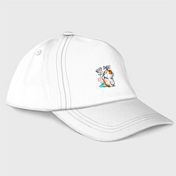 Бейсболка Продолжай улыбаться, цвет: белый