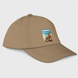 Бейсболка Тигры тоже любят пиво - нейроарт, цвет: миндальный