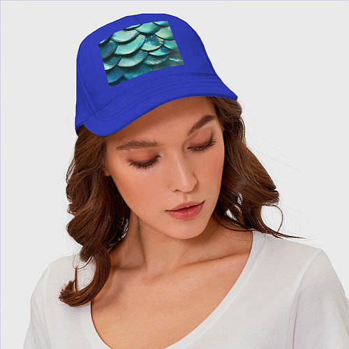 Бейсболка Чешуя крупной рыбы / Синий – фото 4
