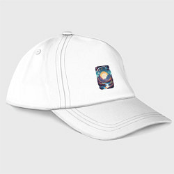 Бейсболка Космическое озеро, цвет: белый