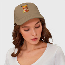 Бейсболка Рыжий котёнок покемон - нейроарт, цвет: миндальный — фото 2