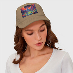 Бейсболка Фантастический красочный пейзаж, цвет: миндальный — фото 2