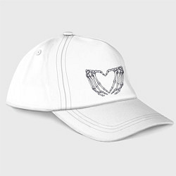 Бейсболка Сердечко из костей, цвет: белый