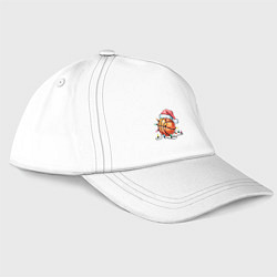 Бейсболка Баскетбольный новый год с гирляндой, цвет: белый