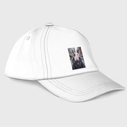 Бейсболка Булли на своём районе - нейроарт, цвет: белый