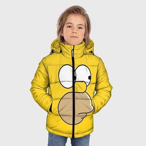 Зимняя куртка для мальчика Лицо Гомера / 3D-Черный – фото 3