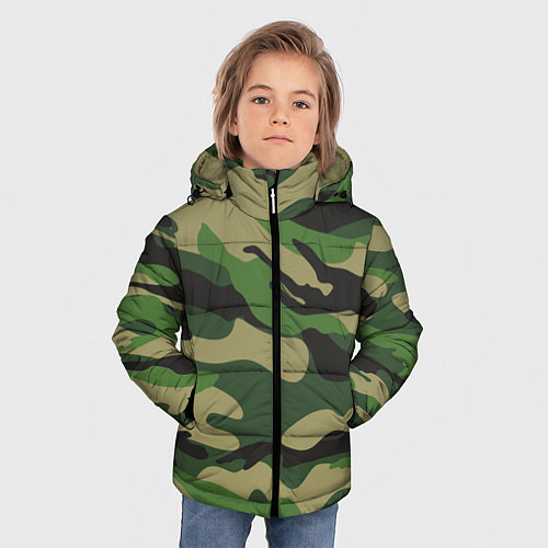 Зимняя куртка для мальчика Камуфляж: хаки/зеленый / 3D-Черный – фото 3