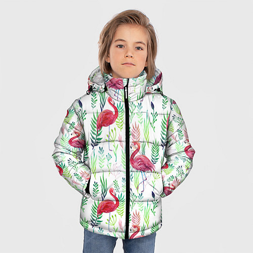 Зимняя куртка для мальчика Цветы и бабочки 2 / 3D-Красный – фото 3