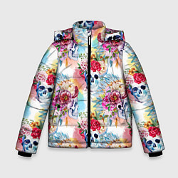 Зимняя куртка для мальчика Цветы и бабочки 5