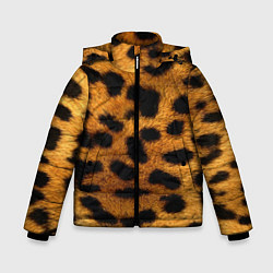 Куртка зимняя для мальчика Шкура леопарда, цвет: 3D-черный