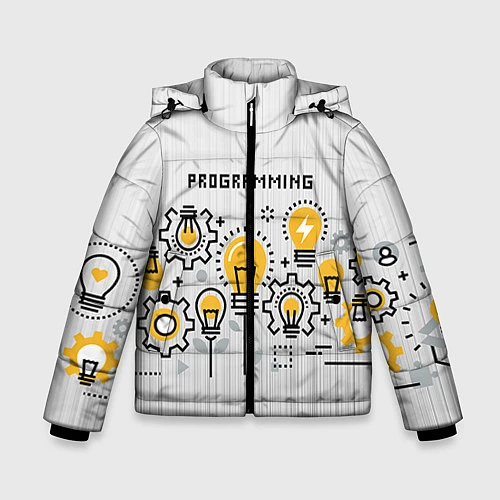 Зимняя куртка для мальчика Программирование 1 / 3D-Светло-серый – фото 1