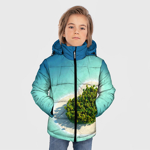 Зимняя куртка для мальчика Остров / 3D-Светло-серый – фото 3