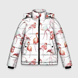 Куртка зимняя для мальчика Действия фламинго, цвет: 3D-красный
