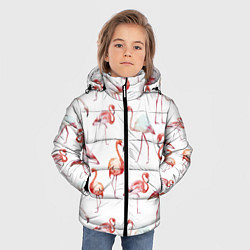 Куртка зимняя для мальчика Действия фламинго, цвет: 3D-черный — фото 2