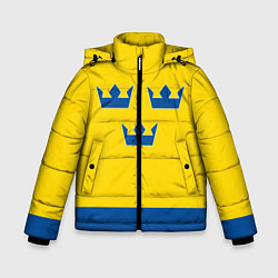 Куртка зимняя для мальчика Сборная Швеции: домашняя форма, цвет: 3D-красный