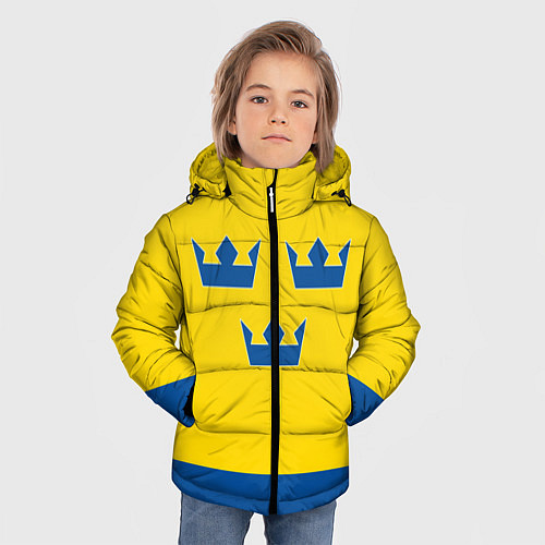 Зимняя куртка для мальчика Сборная Швеции: домашняя форма / 3D-Черный – фото 3