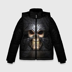 Куртка зимняя для мальчика Скелет в маске, цвет: 3D-черный