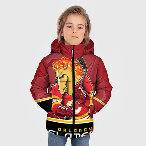 Зимняя куртка для мальчика Calgary Flames / 3D-Черный – фото 3