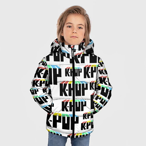 Зимняя куртка для мальчика K-pop Pattern / 3D-Черный – фото 3