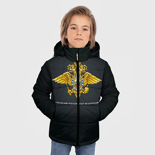 Зимняя куртка для мальчика Полиция Российской Федерации / 3D-Черный – фото 3
