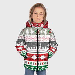 Куртка зимняя для мальчика Новогодний орнамент, цвет: 3D-черный — фото 2