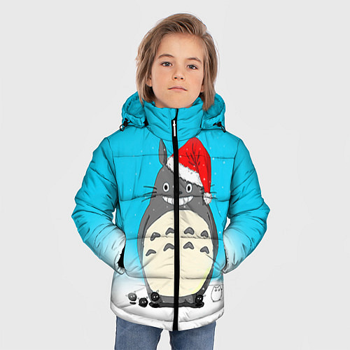 Зимняя куртка для мальчика Тоторо под снегом / 3D-Черный – фото 3