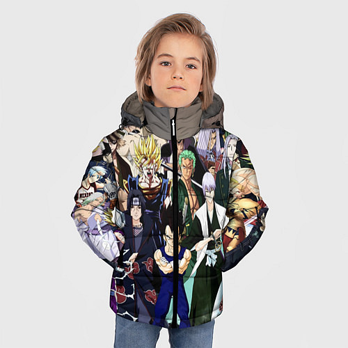 Зимняя куртка для мальчика Аниме / 3D-Черный – фото 3