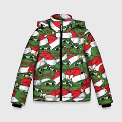 Куртка зимняя для мальчика Sad frog new year, цвет: 3D-светло-серый