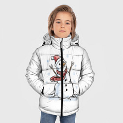 Куртка зимняя для мальчика Снеговик, цвет: 3D-красный — фото 2