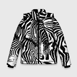 Куртка зимняя для мальчика Полосатая зебра, цвет: 3D-черный