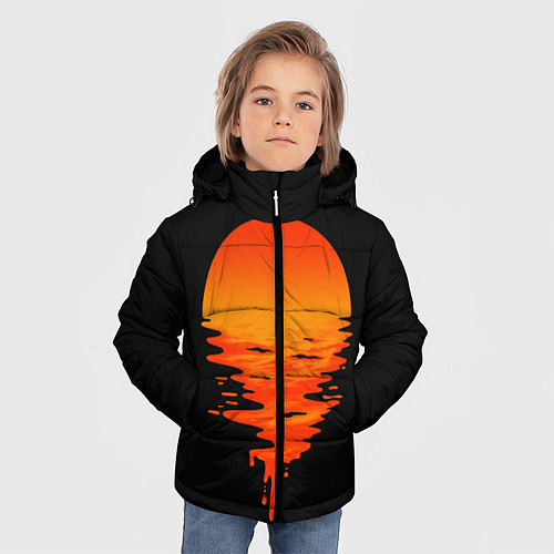 Зимняя куртка для мальчика Отражение Солнца / 3D-Светло-серый – фото 3