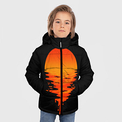 Куртка зимняя для мальчика Отражение Солнца, цвет: 3D-черный — фото 2
