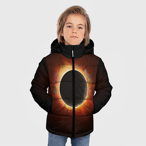Зимняя куртка для мальчика Солнечное затмение / 3D-Черный – фото 3