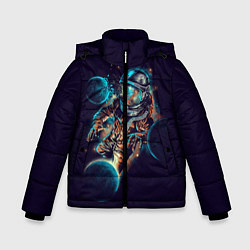 Куртка зимняя для мальчика Космический удар, цвет: 3D-черный