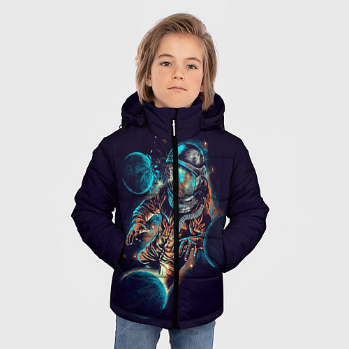 Зимняя куртка для мальчика Космический удар / 3D-Черный – фото 3