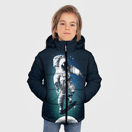 Зимняя куртка для мальчика Космический скейтбординг / 3D-Черный – фото 3