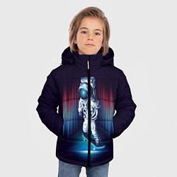 Куртка зимняя для мальчика Космический скейтбордист, цвет: 3D-светло-серый — фото 2