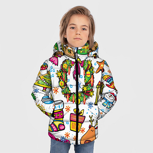 Зимняя куртка для мальчика Наступающий 2017 год / 3D-Черный – фото 3