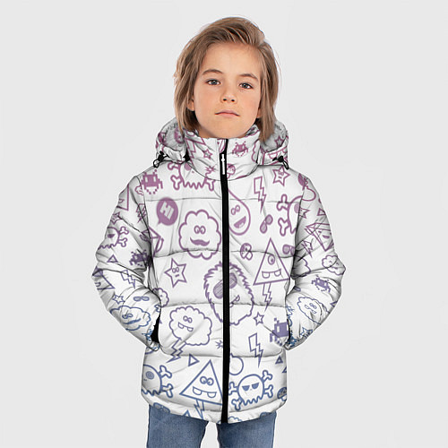 Зимняя куртка для мальчика Монстрики / 3D-Черный – фото 3